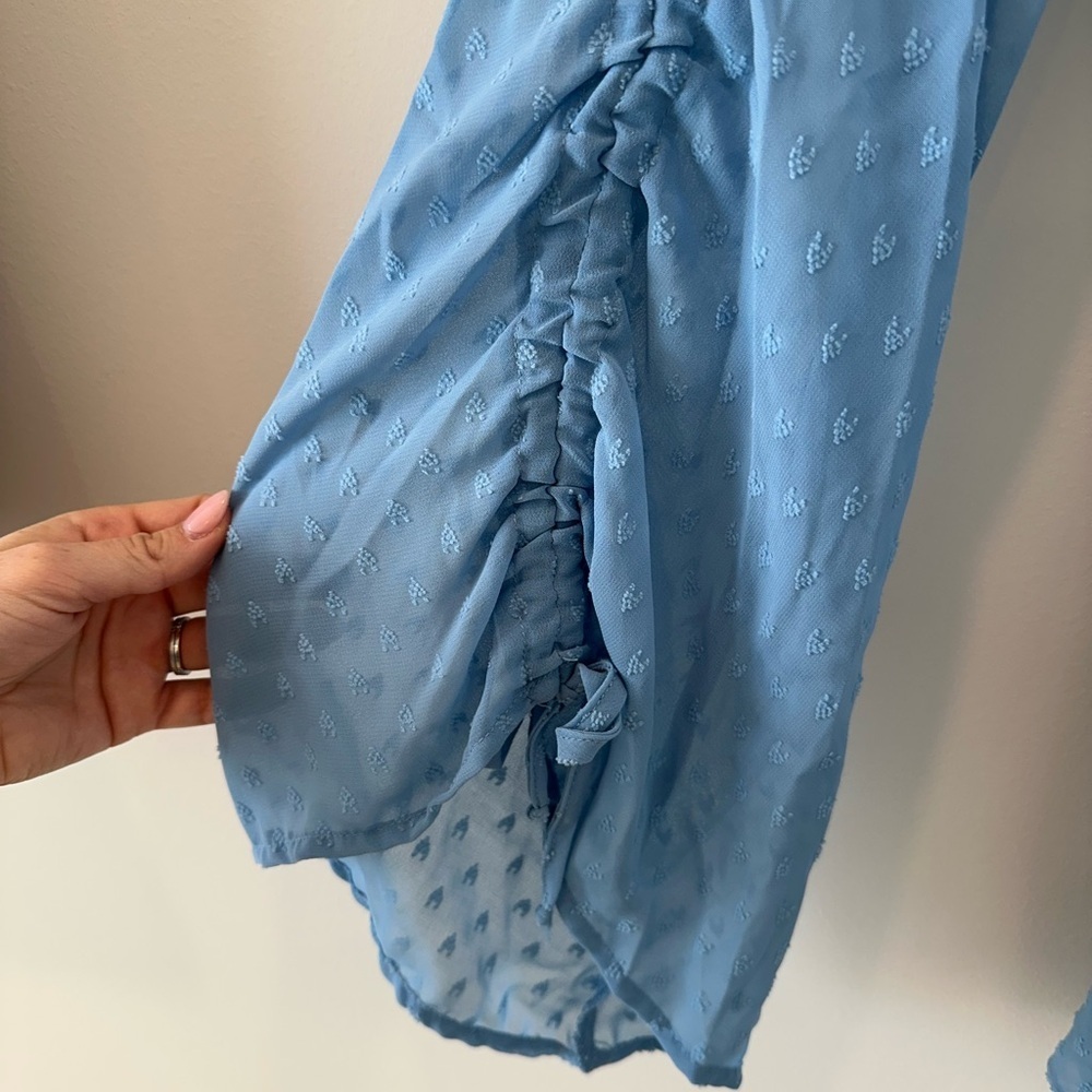 Altard State Blue Swiss Dot Romper Etherial Whimsical Faerie Romantic Boho Airy - Picture 7 of 11